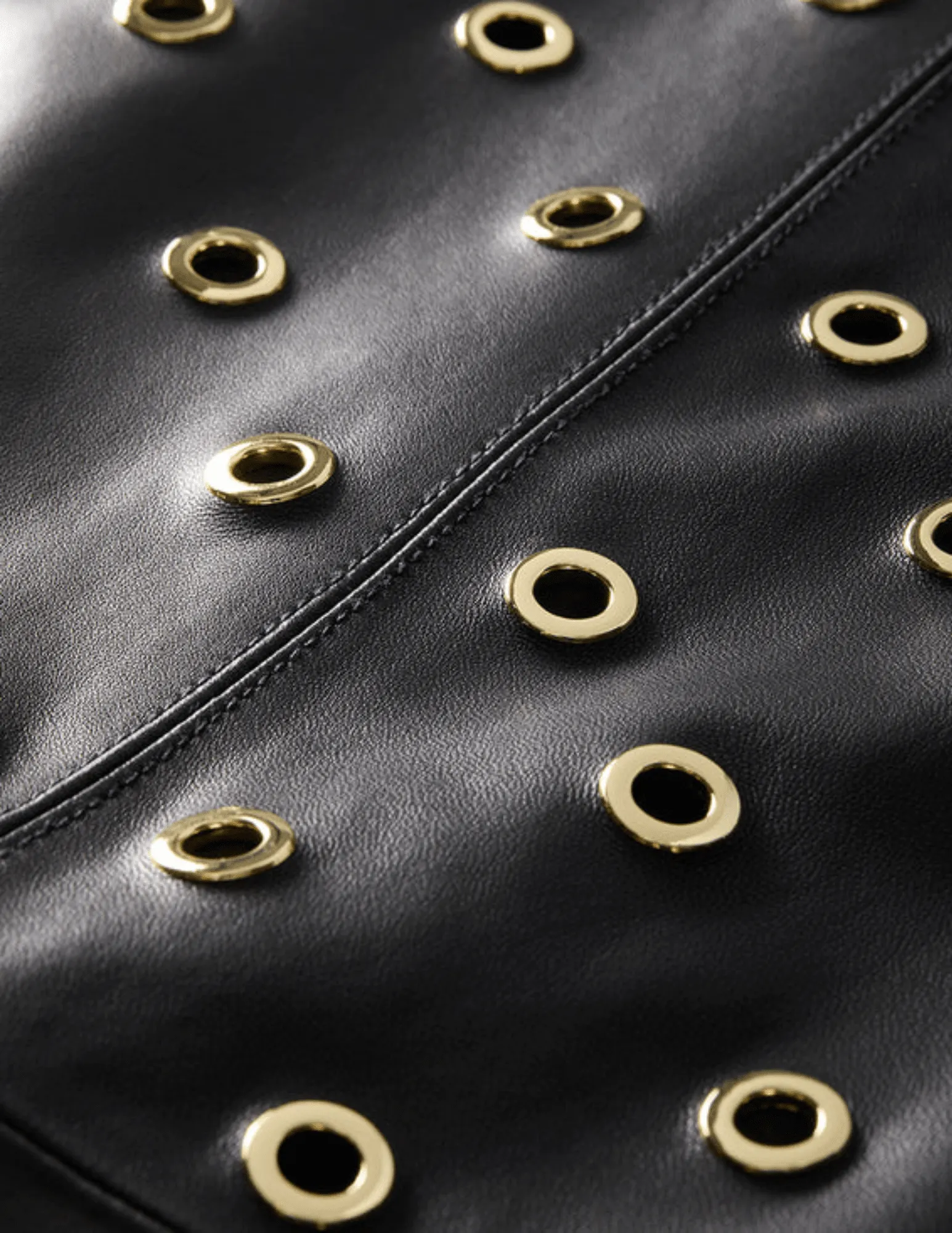Veronica Beard Anderson Leather Grommet Skirt