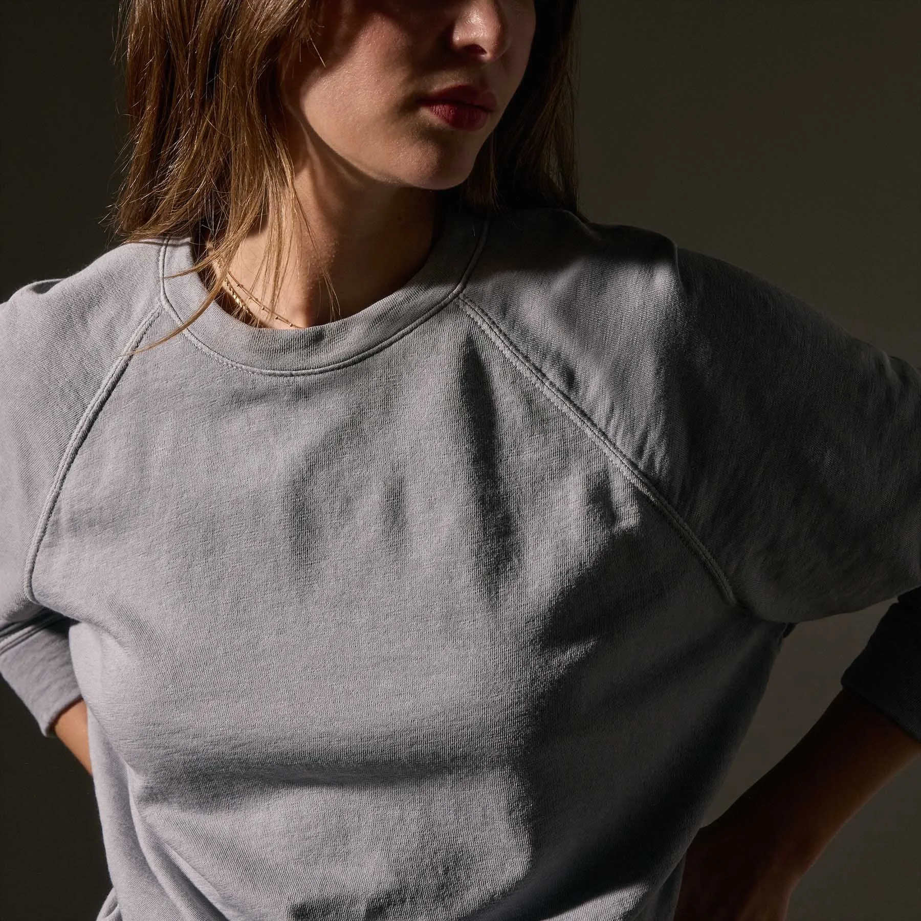 Vintage French Terry Relaxed Sweatshirt - Grey Sky Pigment