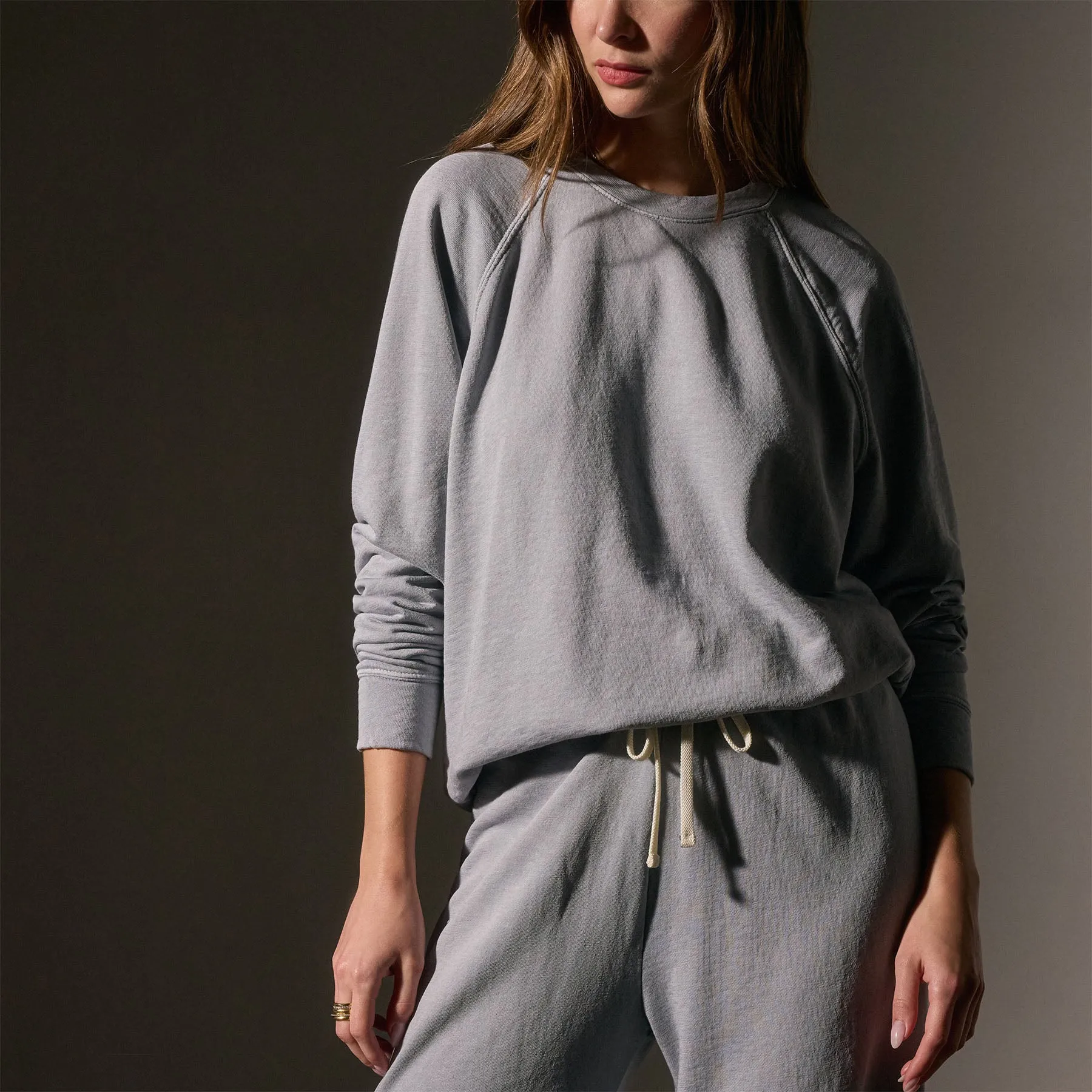 Vintage French Terry Relaxed Sweatshirt - Grey Sky Pigment