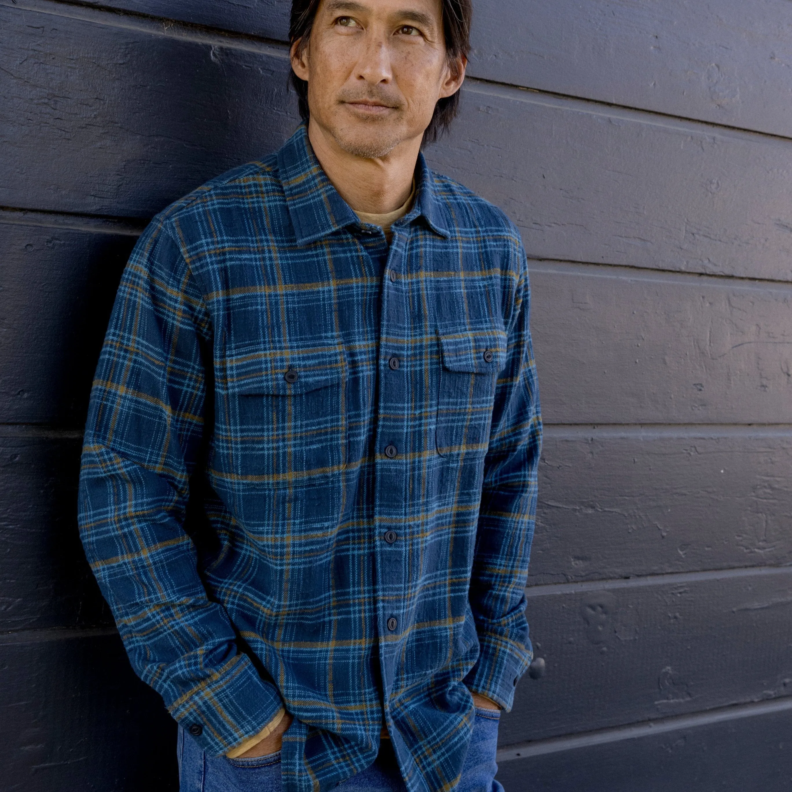 Vintage Slub Twill Shirt - Blue Curry