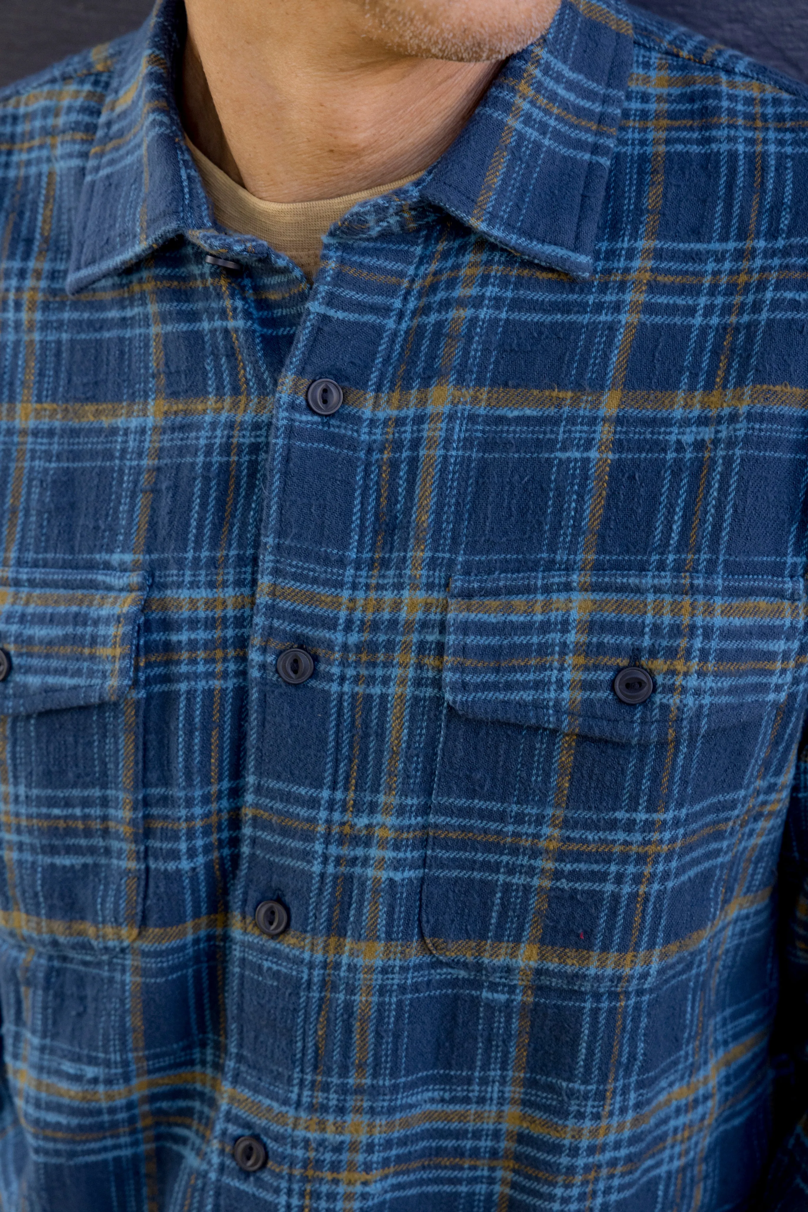 Vintage Slub Twill Shirt - Blue Curry