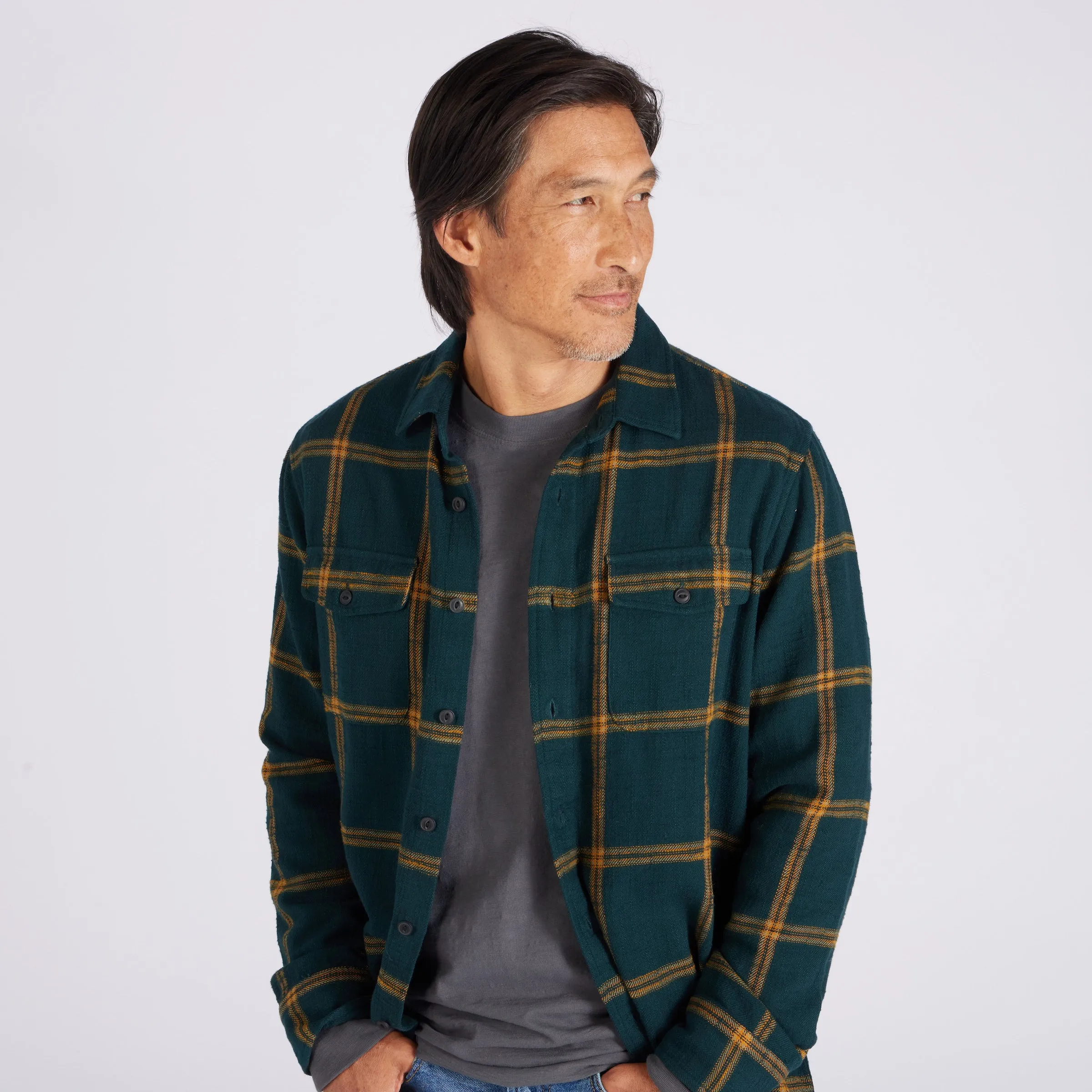 Vintage Slub Twill Shirt - Green Spruce Gold (Final Sale)*