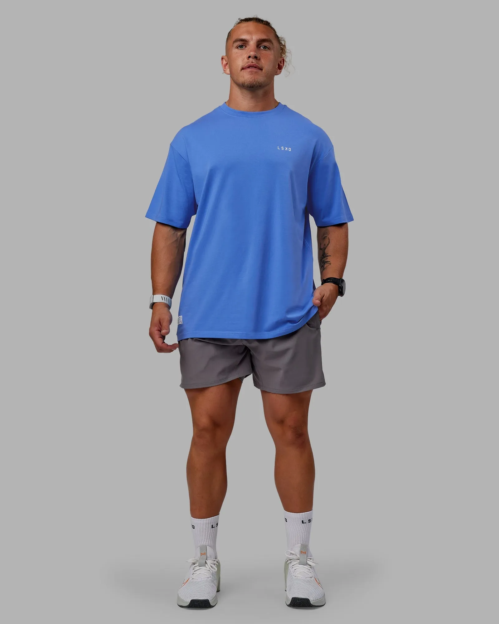 VS1 FLXCotton Tee Oversize - Ultramarine-White
