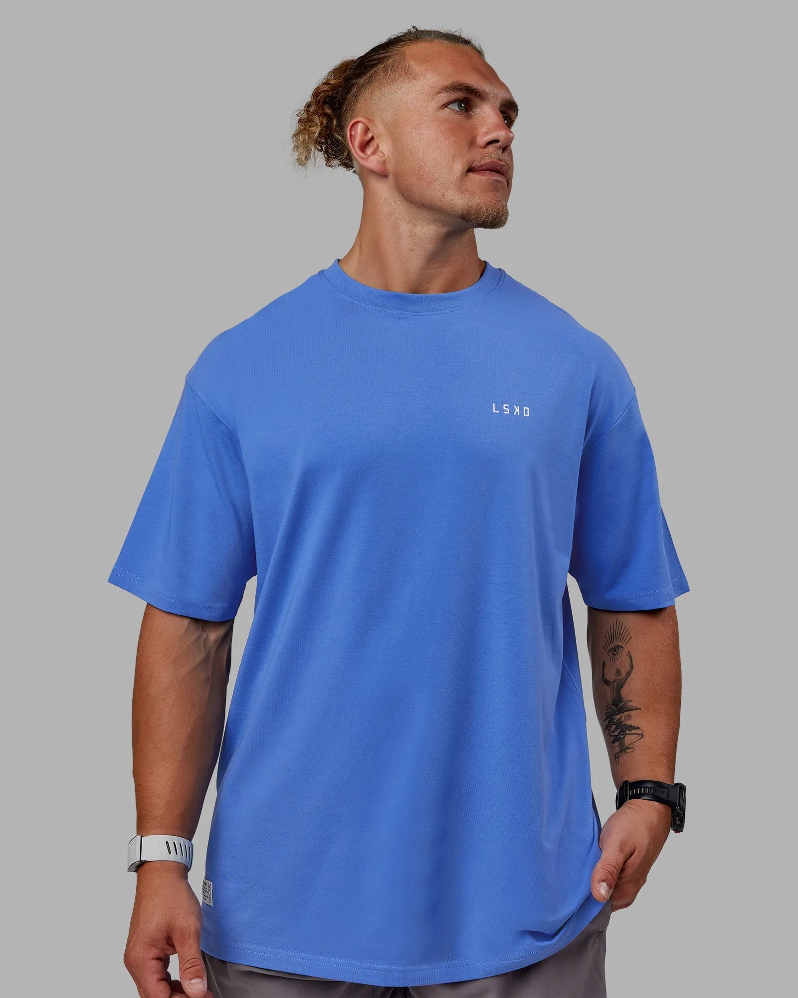 VS1 FLXCotton Tee Oversize - Ultramarine-White