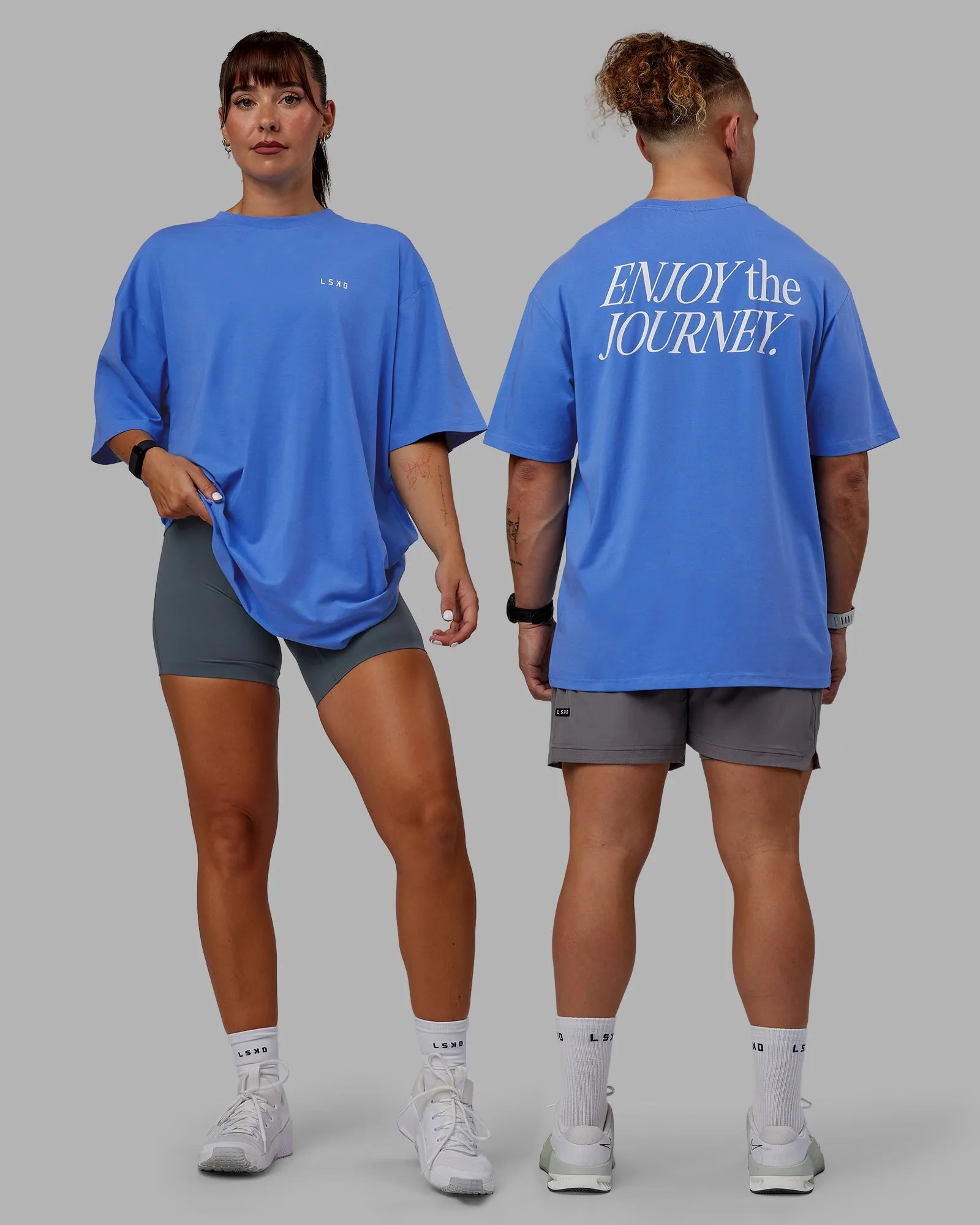 VS1 FLXCotton Tee Oversize - Ultramarine-White