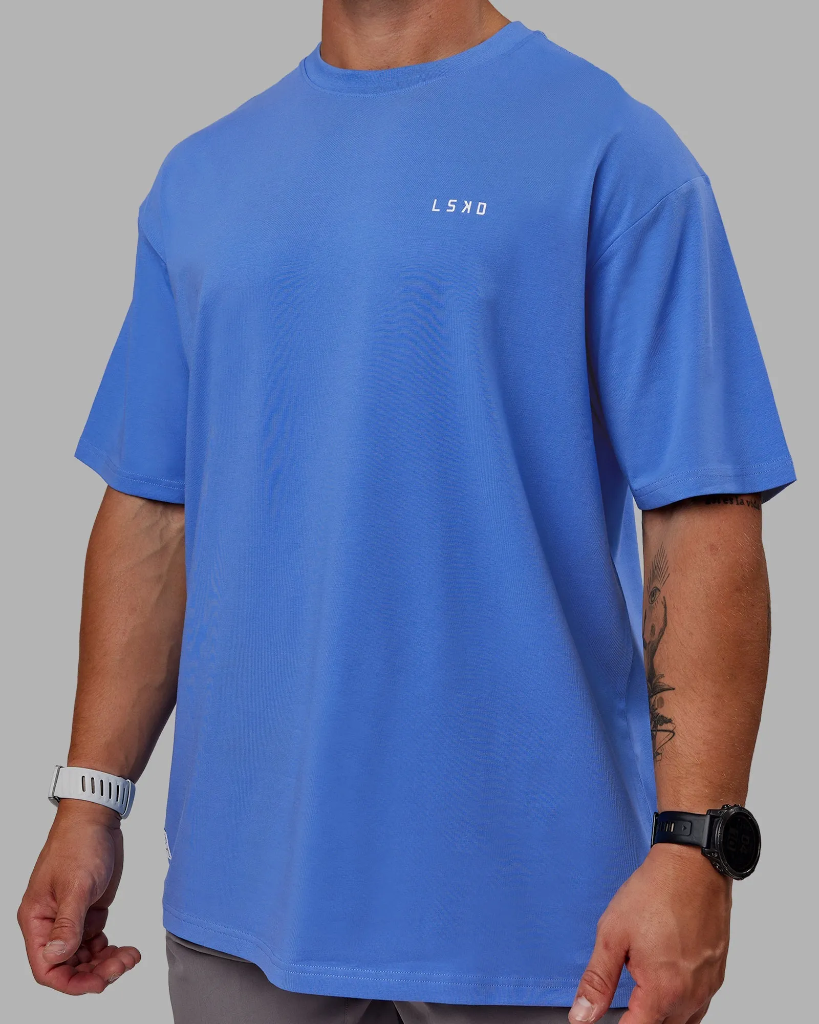 VS1 FLXCotton Tee Oversize - Ultramarine-White