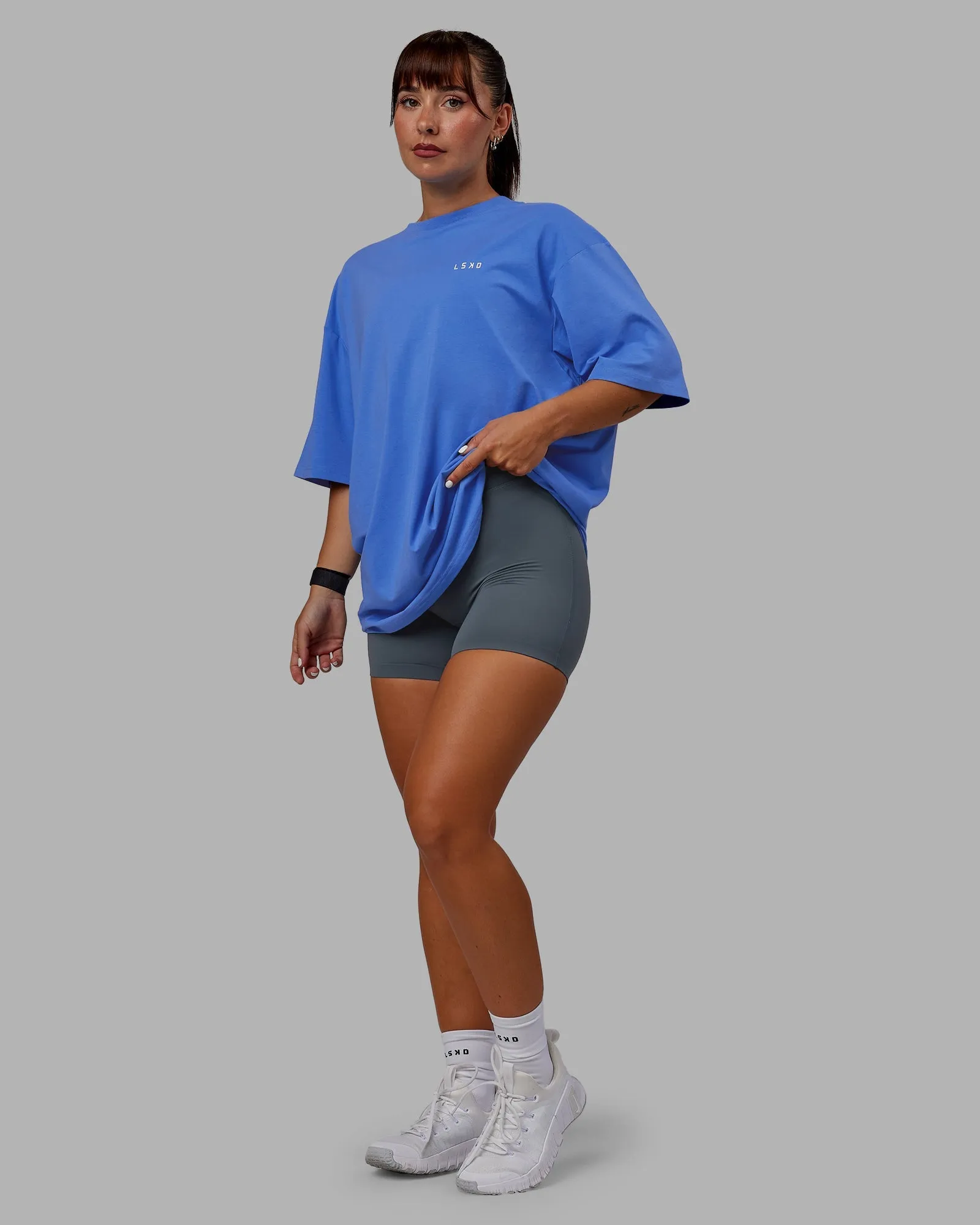 VS1 FLXCotton Tee Oversize - Ultramarine-White