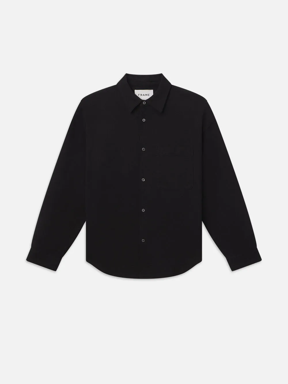 Waffle Textured Shirt -- Black