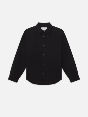 Waffle Textured Shirt -- Black