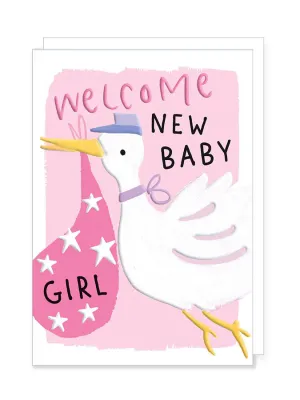 Welcome Baby Girl Stork