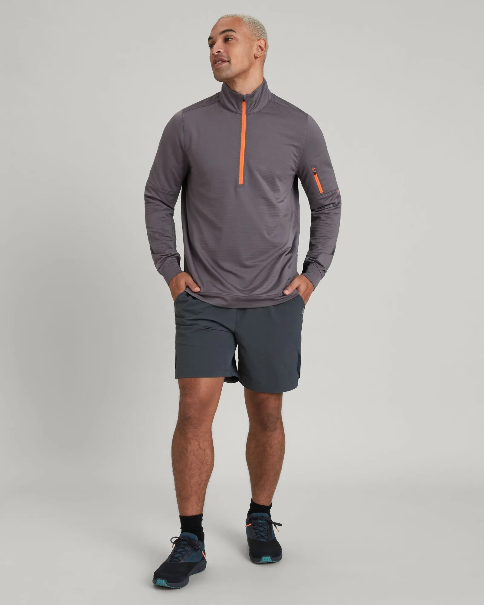 WELL.DER.NESS Play Men's Quarter Zip Pullover - Light Quartz