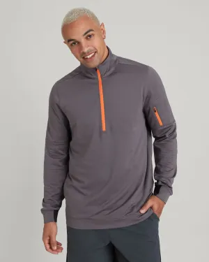 WELL.DER.NESS Play Men's Quarter Zip Pullover - Light Quartz