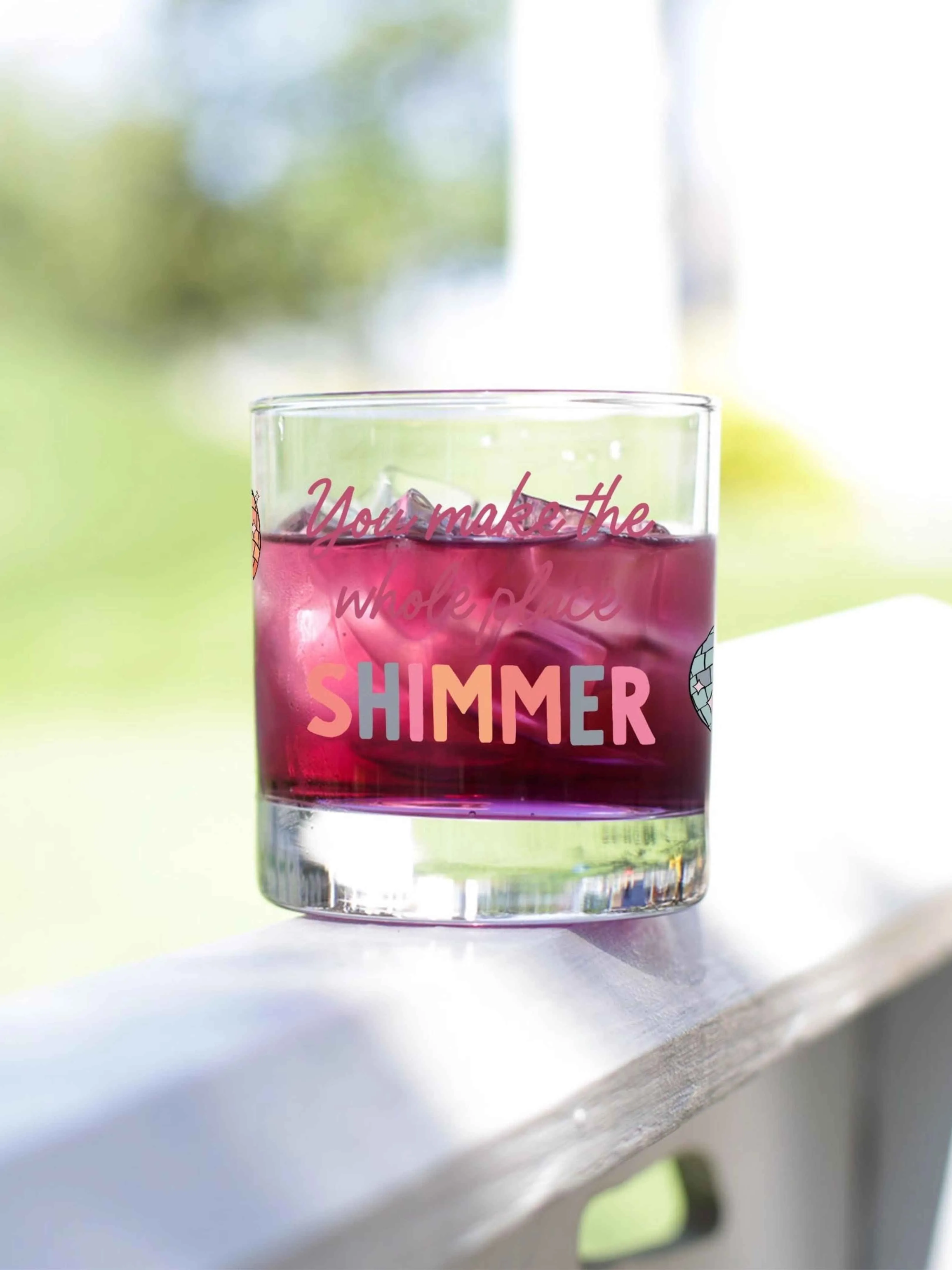 Whole Place Shimmer Rocks Glass