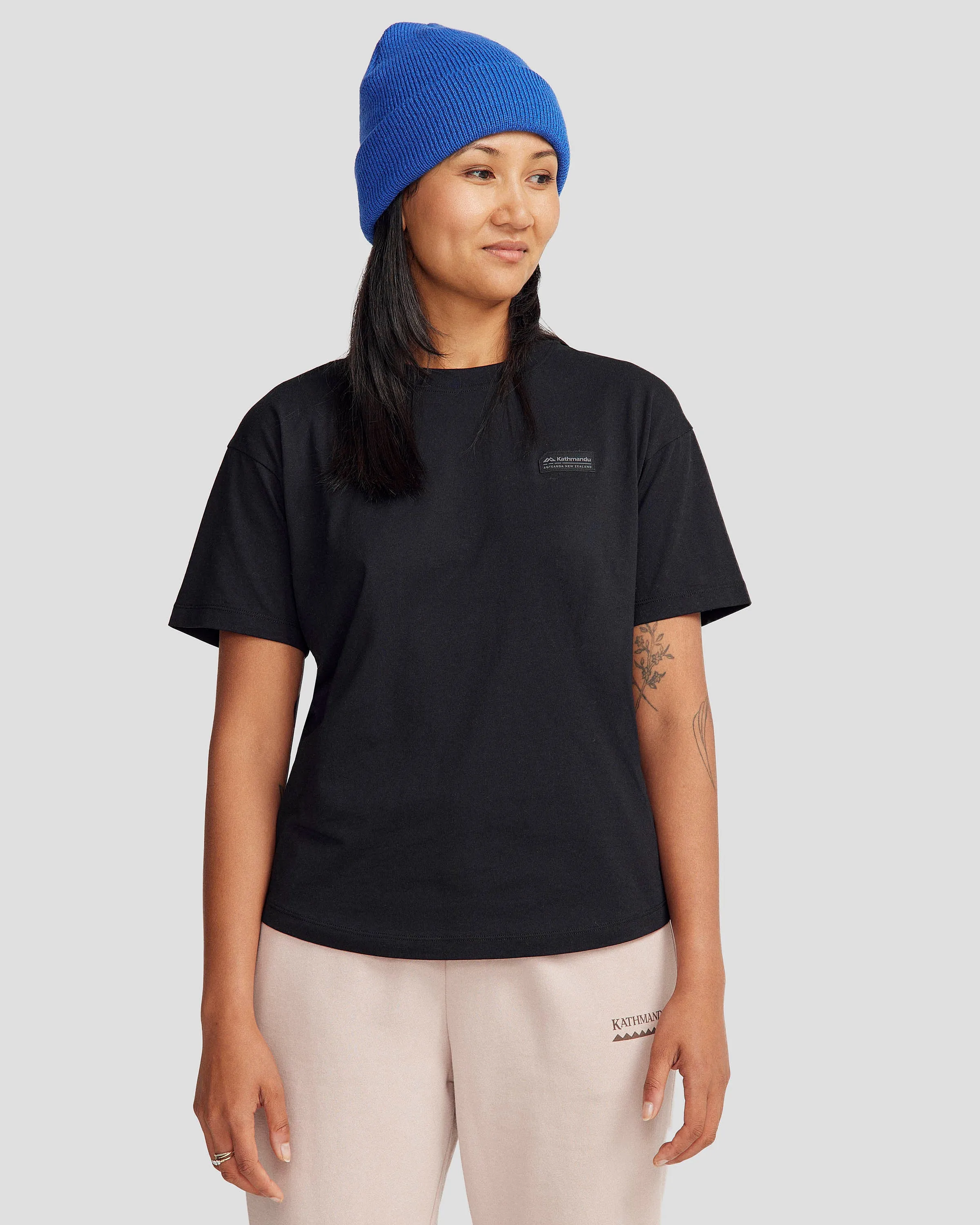 Women's Logo Organic Cotton T-shirt - Black Stingray