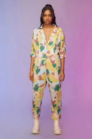 Yellow Multicolour Print Jumpsuit