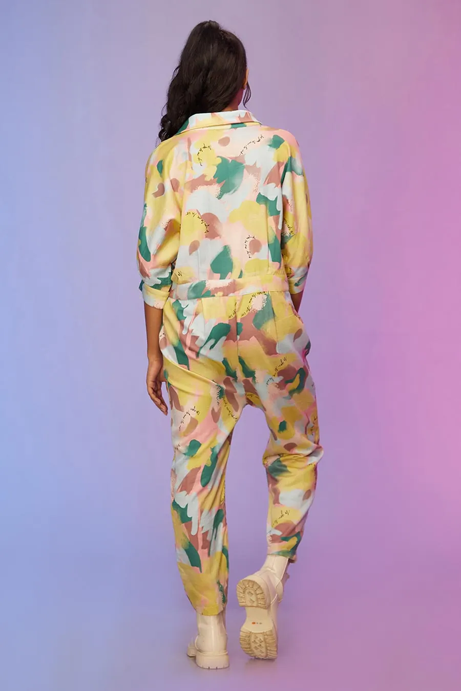 Yellow Multicolour Print Jumpsuit