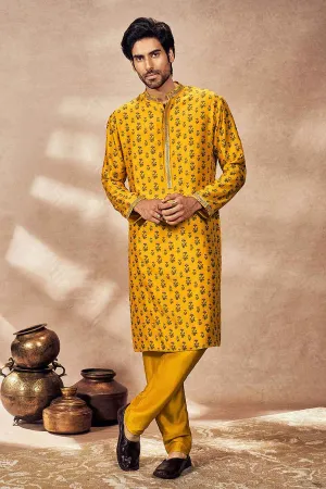 Yellow Pixie Dust Printed Kurta