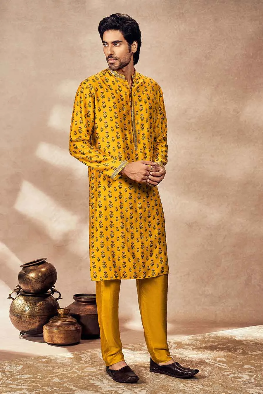 Yellow Pixie Dust Printed Kurta