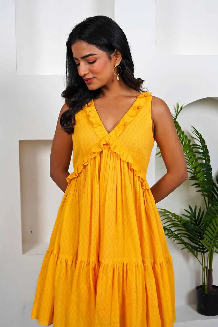 Yellow Ruffle Dress