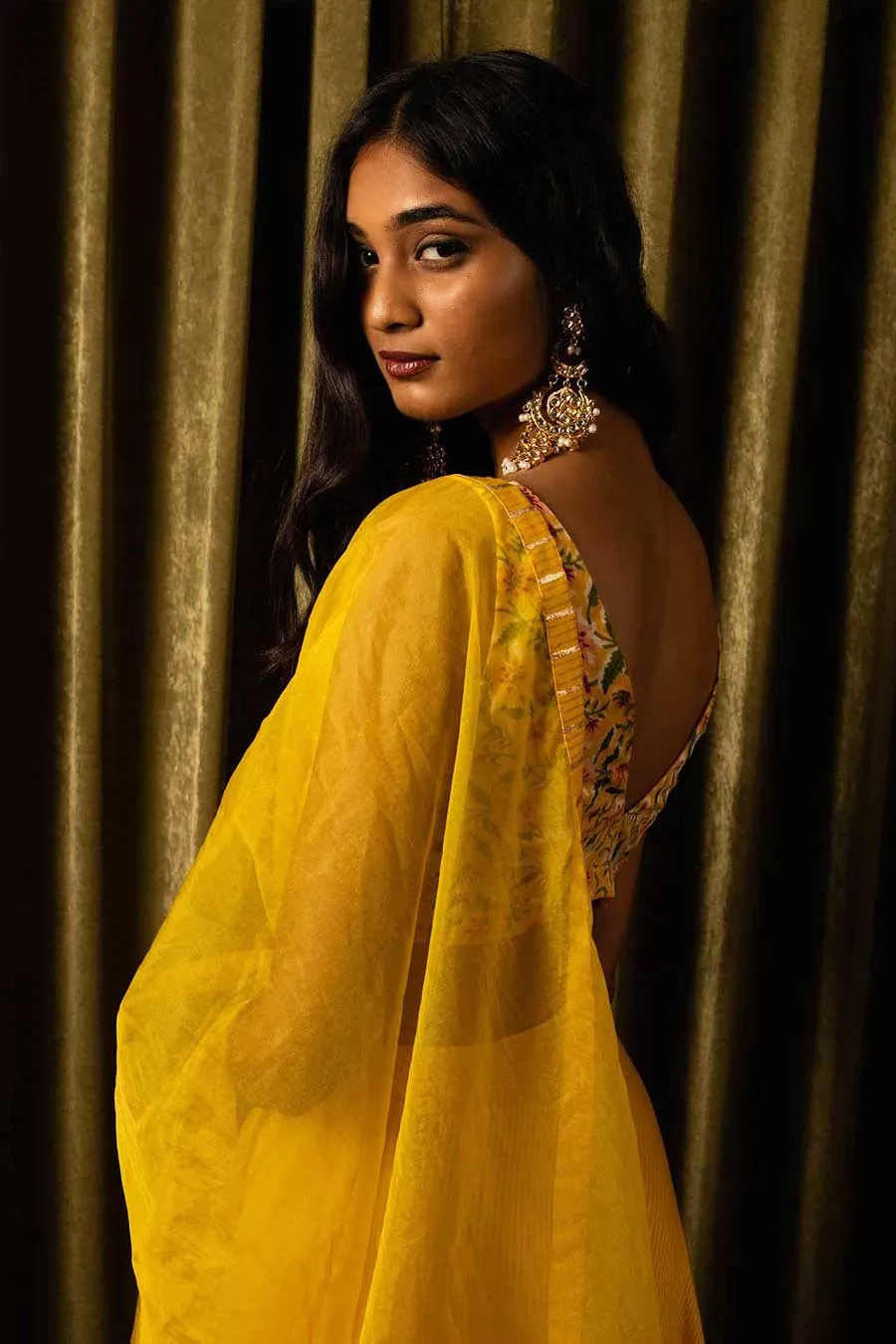 Yellow Silk Lehenga Set