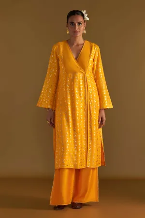 Yellow Springbud Embroidered Kurta & Culotte Set