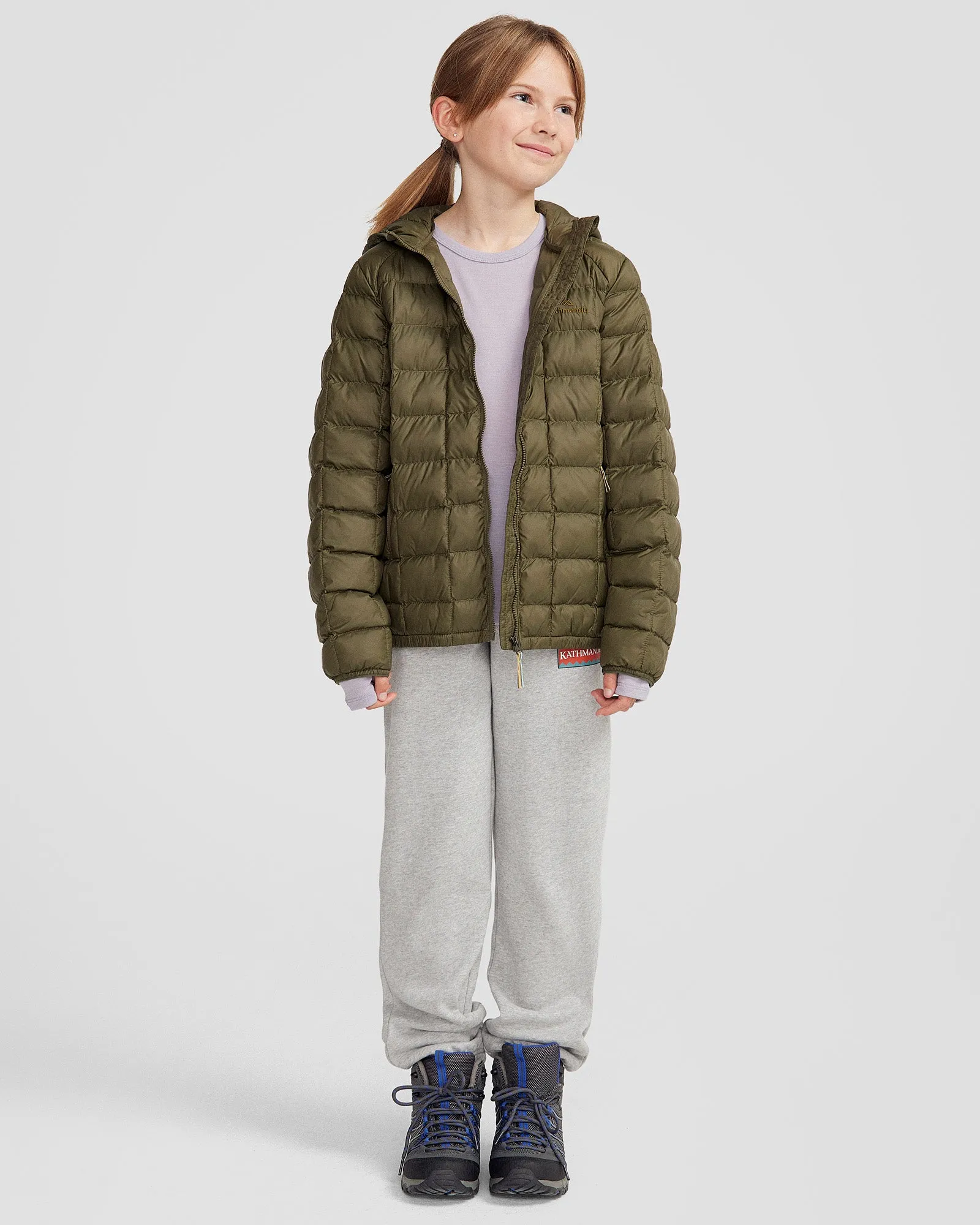 Youth Heli Insulated Hooded Jacket - Light Moss