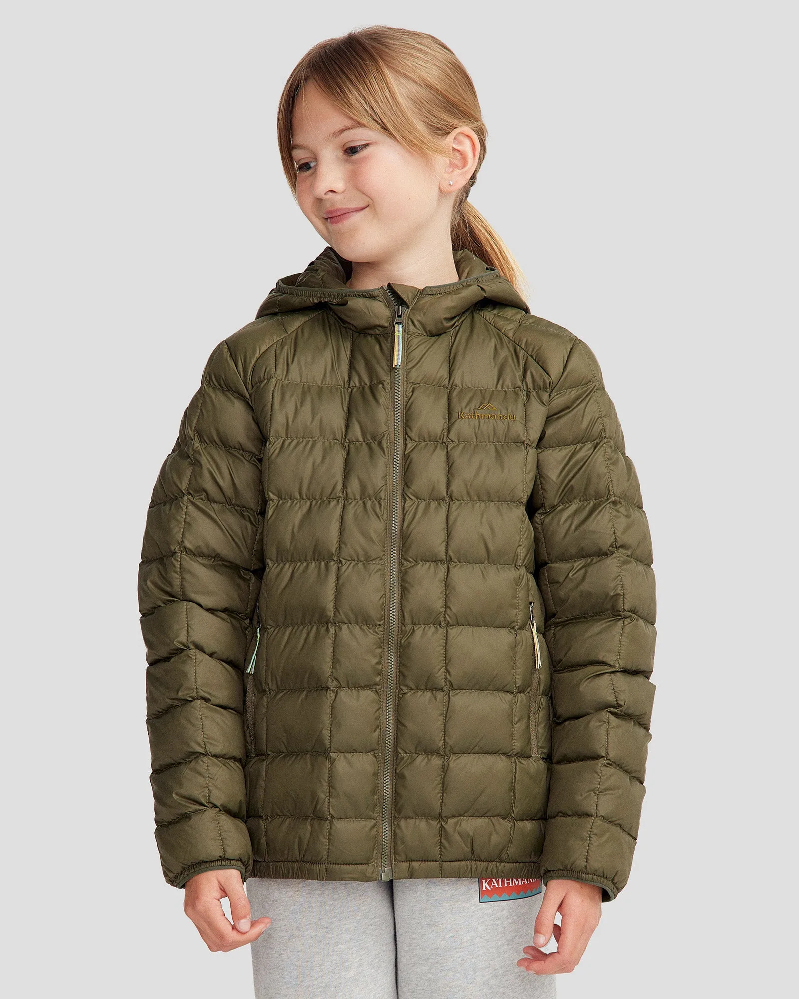 Youth Heli Insulated Hooded Jacket - Light Moss