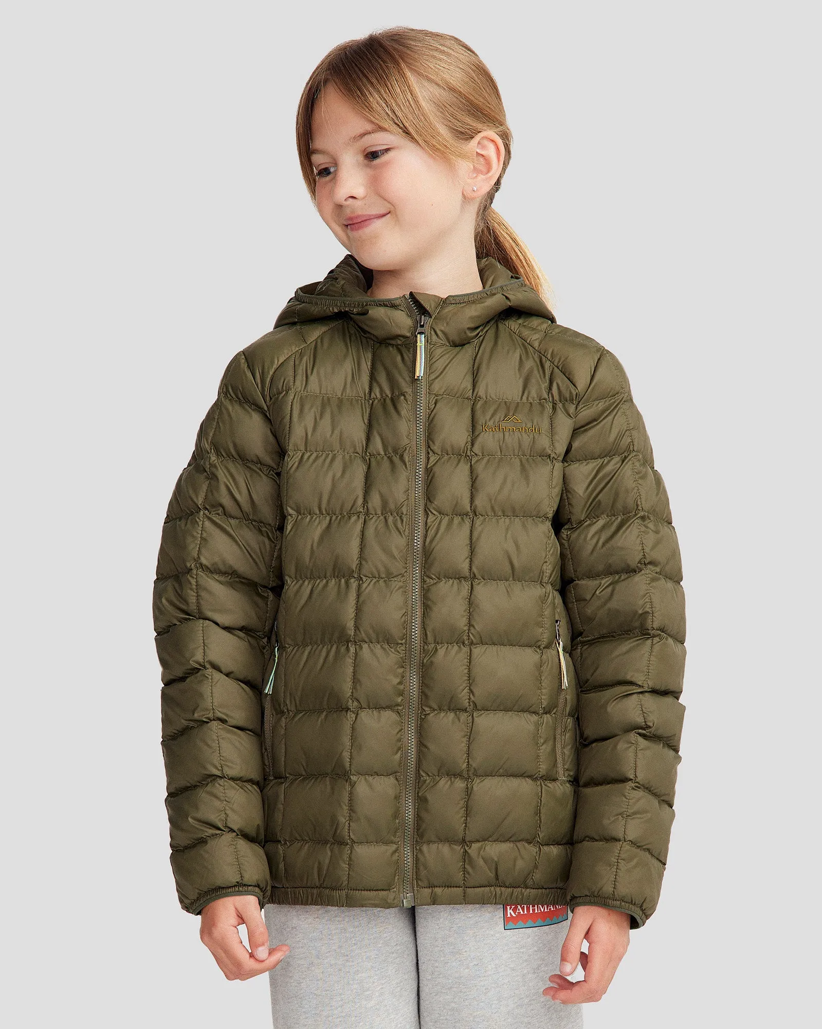 Youth Heli Insulated Hooded Jacket - Light Moss