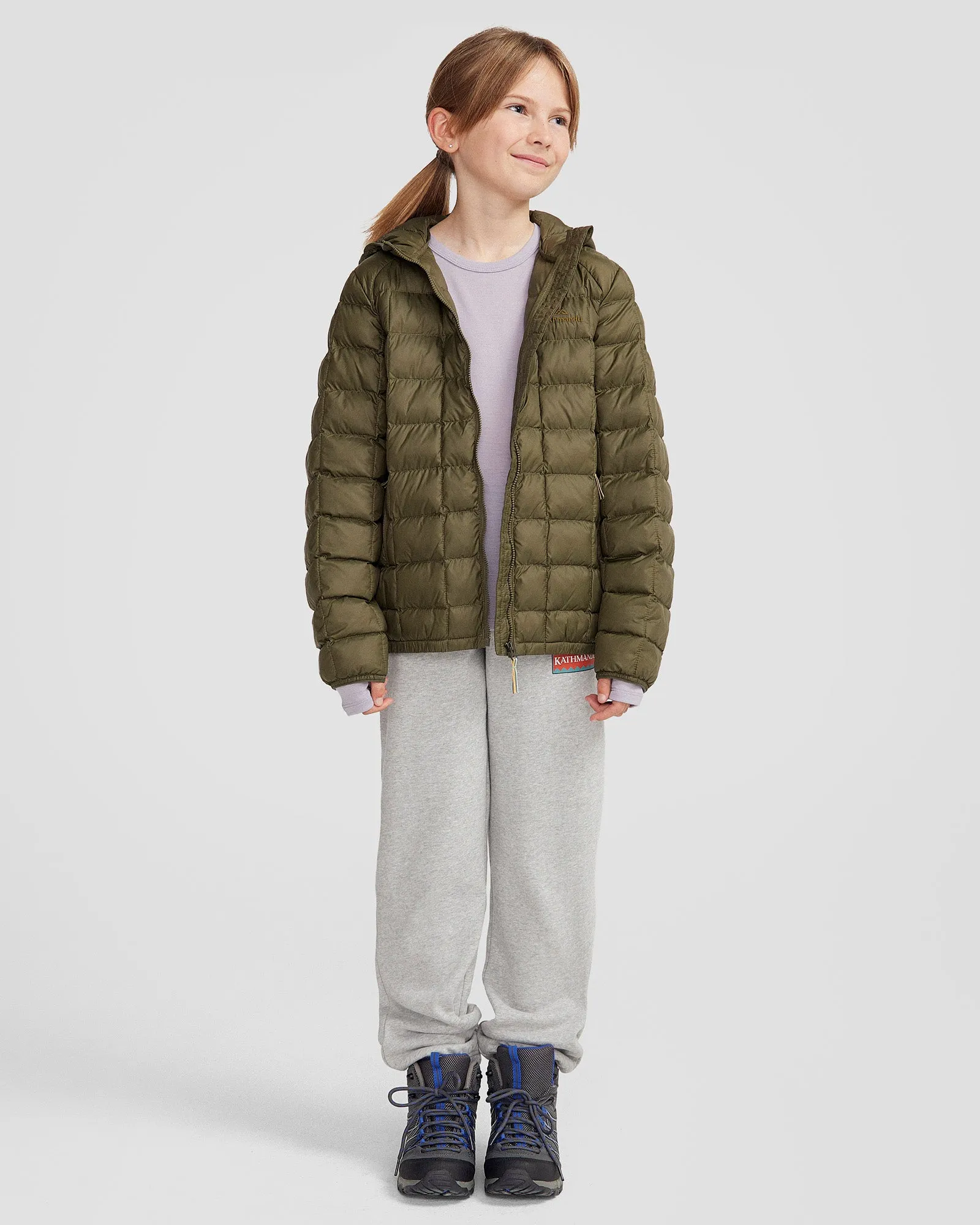Youth Heli Insulated Hooded Jacket - Light Moss